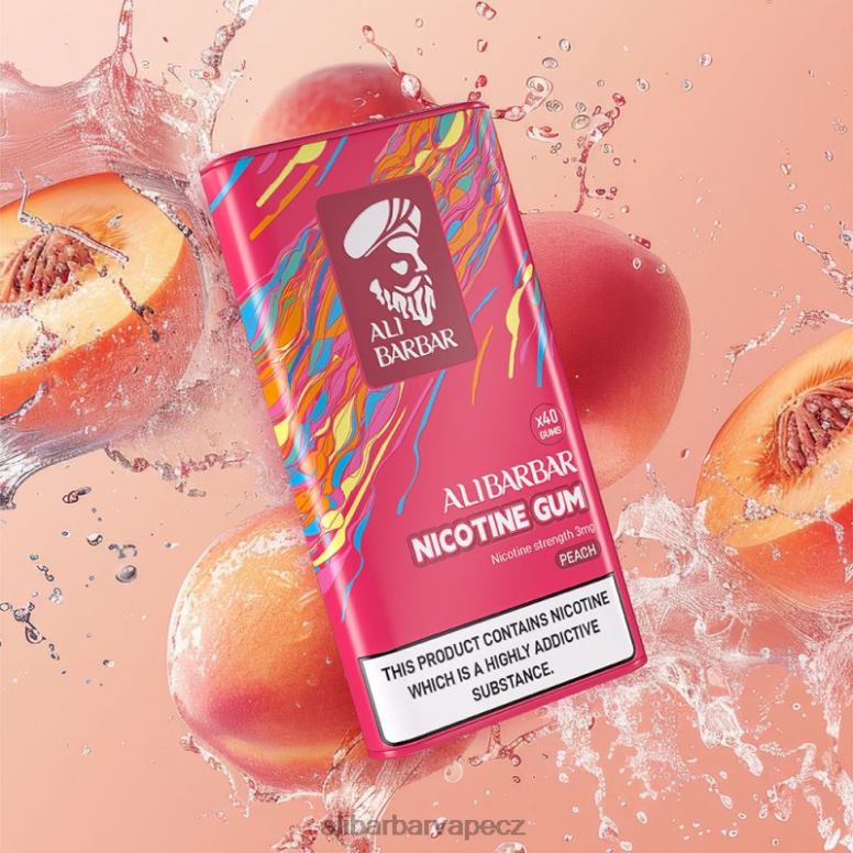 Alibarbar nikotinové žvýkačky broskev B62ZN102 - Alibarbar Vape Praha